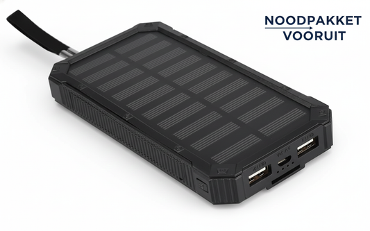 Draagbare Zonne-Energie Powerbank met Externe Batterijlader, Sterke LED-verlichting, 2 USB-Oplaadpoorten