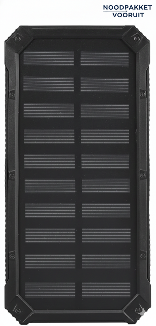 Draagbare Zonne-Energie Powerbank met Externe Batterijlader, Sterke LED-verlichting, 2 USB-Oplaadpoorten